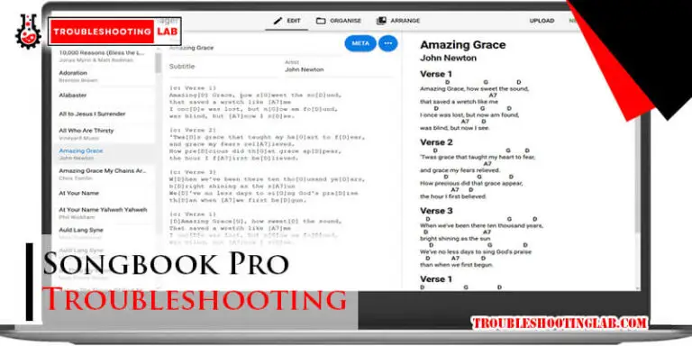 Songbook Pro Troubleshooting-Fi