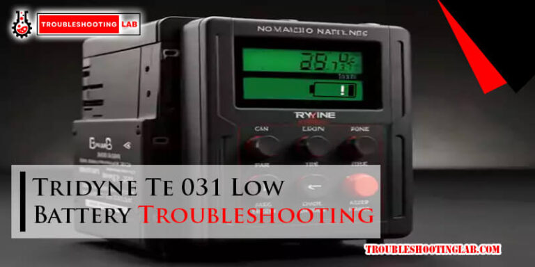 Tridyne Te 031 Low Battery Troubleshooting-Fi