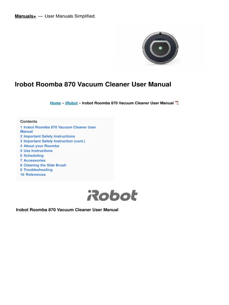 Global Irobot Com Manual Troubleshooting