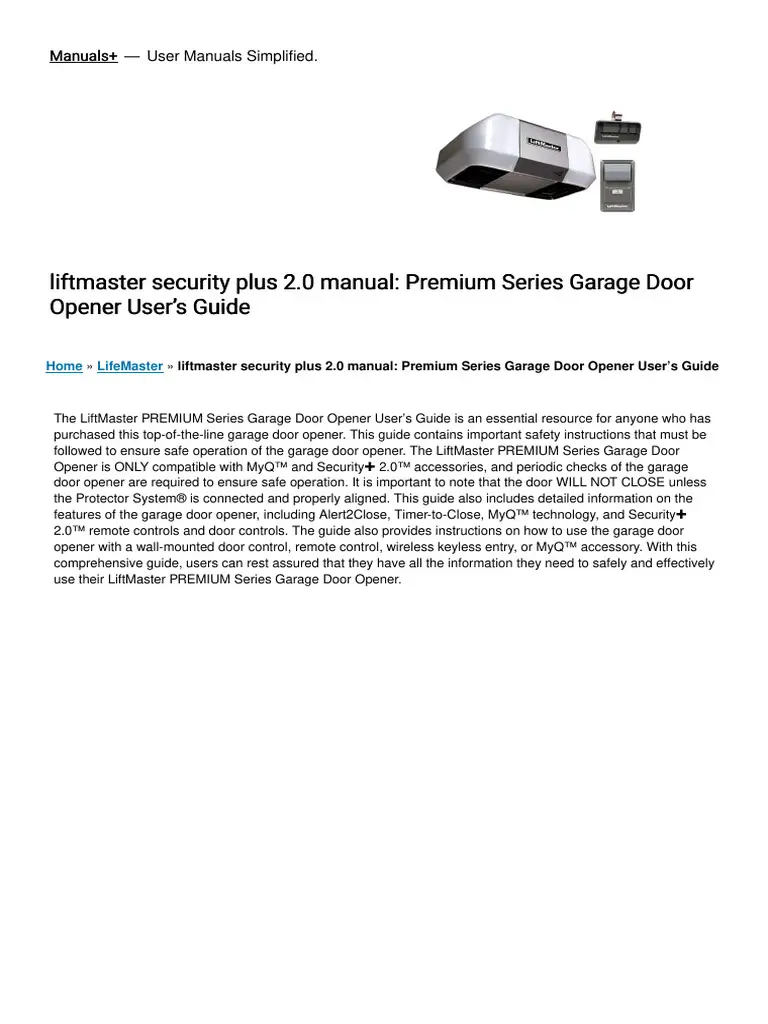 Liftmaster 41D7675 Manual Pdf Troubleshooting