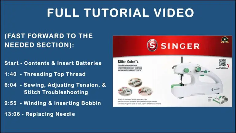 Singer Stitch Quick Troubleshooting