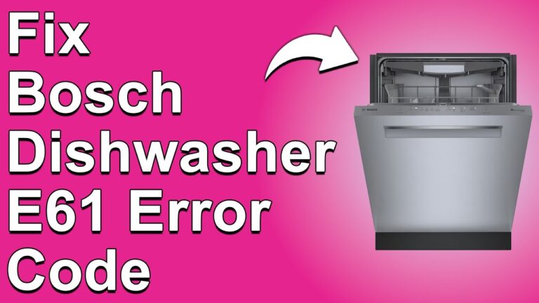 Bosch Dishwasher E61 02 Troubleshooting