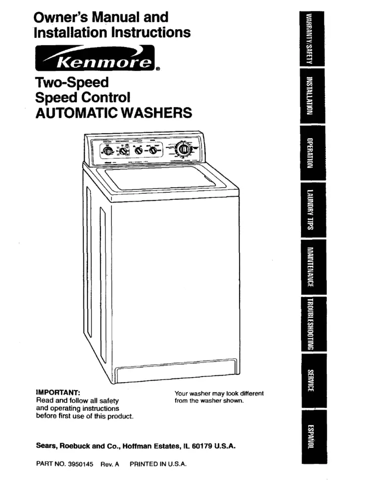 Kenmore Washer 80 Series Troubleshooting