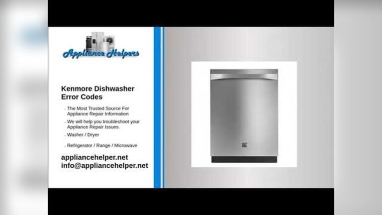 Kenmore Dishwasher Troubleshooting Codes