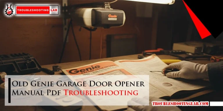 Old Genie Garage Door Opener Manual Pdf Troubleshooting