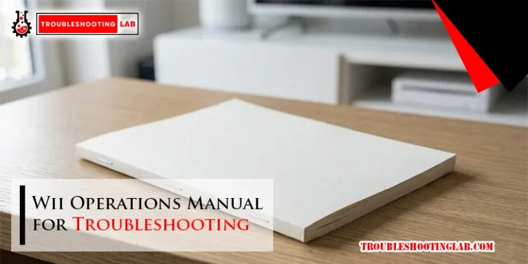 Wii Operations Manual for Troubleshooting