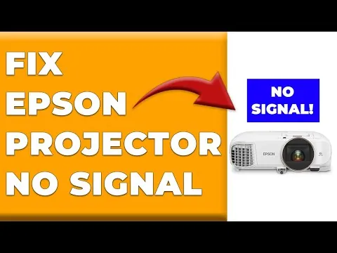 Checking the HDMI connection on a projector to fix a no signal error.