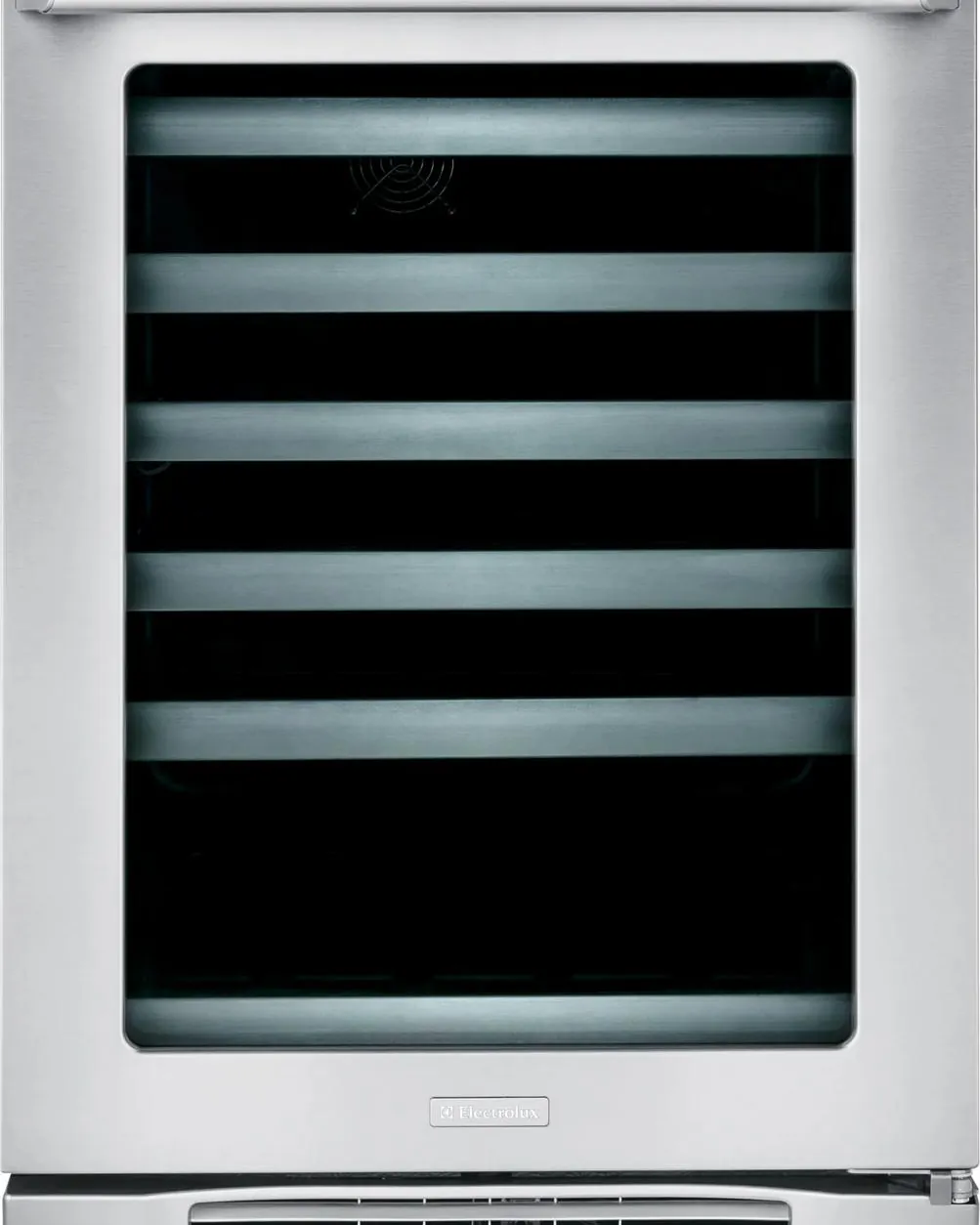 A clean wine cooler with clear space for proper airflow and ventilation.