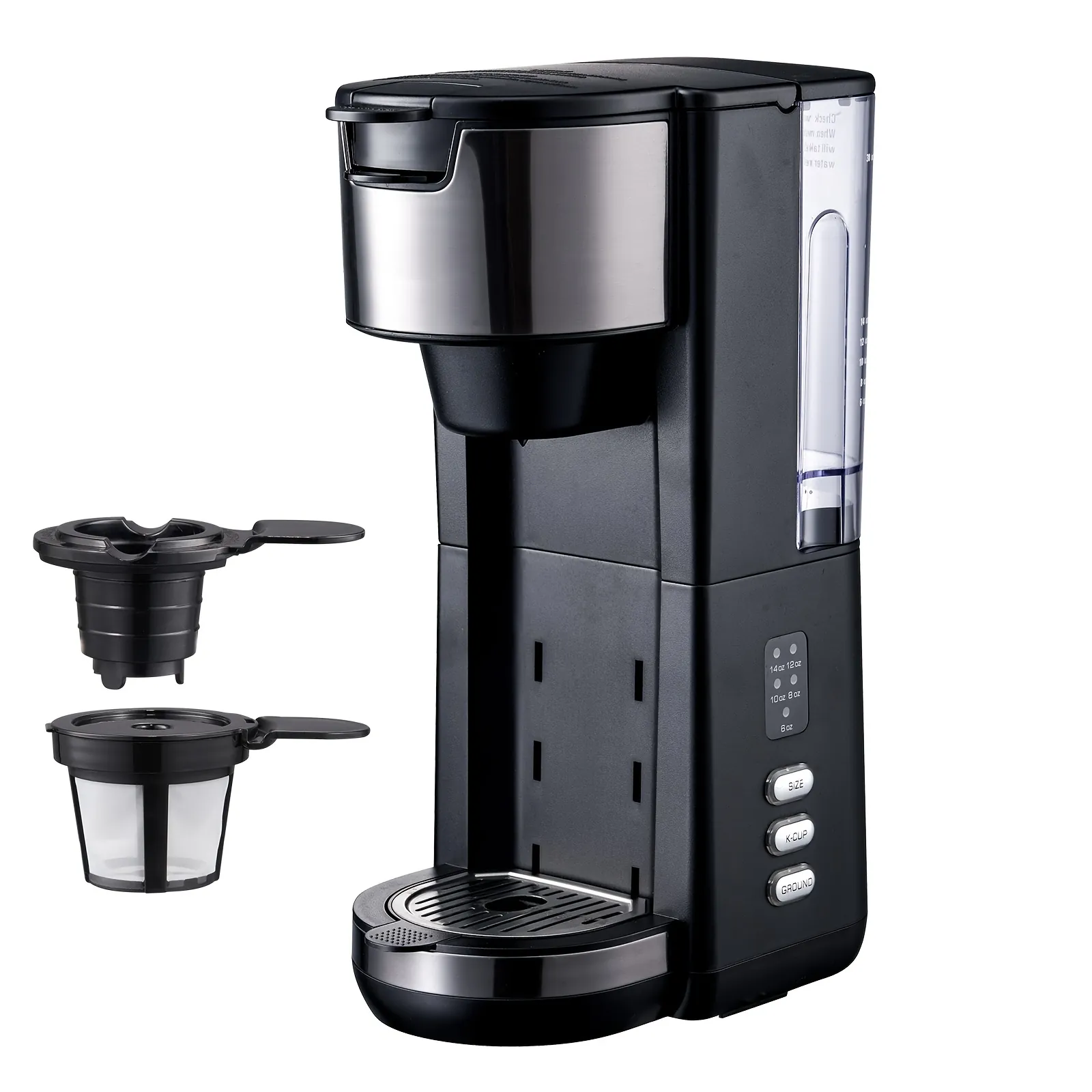 Filtering water into the reservoir of a single serve coffee maker.