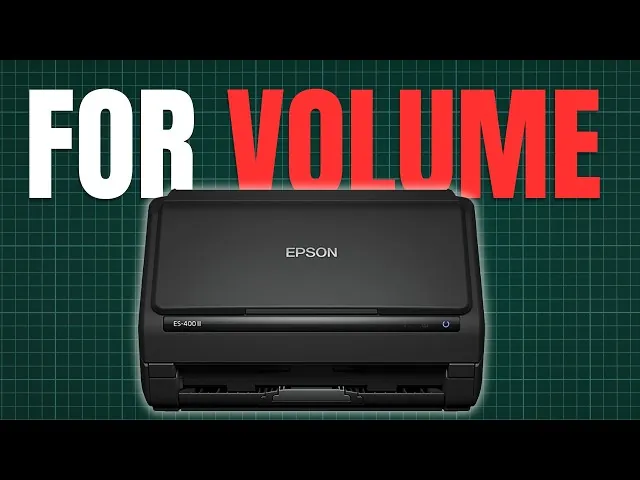 A maintenance checklist placed next to an Epson ES-400 scanner for regular upkeep.