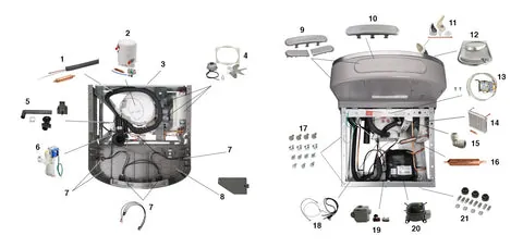 Maintenance supplies for cleaning and servicing a water bottle filler.