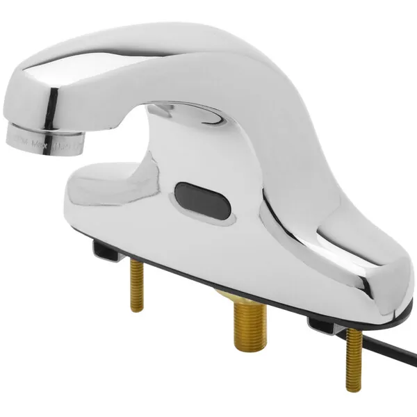 Testing the proximity detection range of a modern electronic sensor faucet.