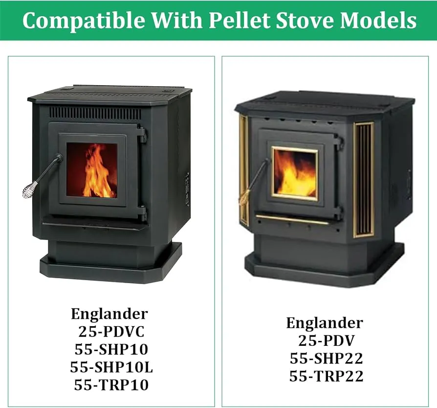 A troubleshooting reference table for maintenance of a pellet stove.