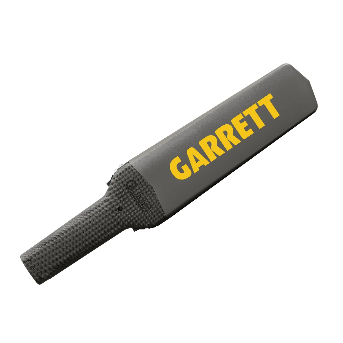 A metal detector held near electronic devices demonstrating potential electromagnetic interference issues.