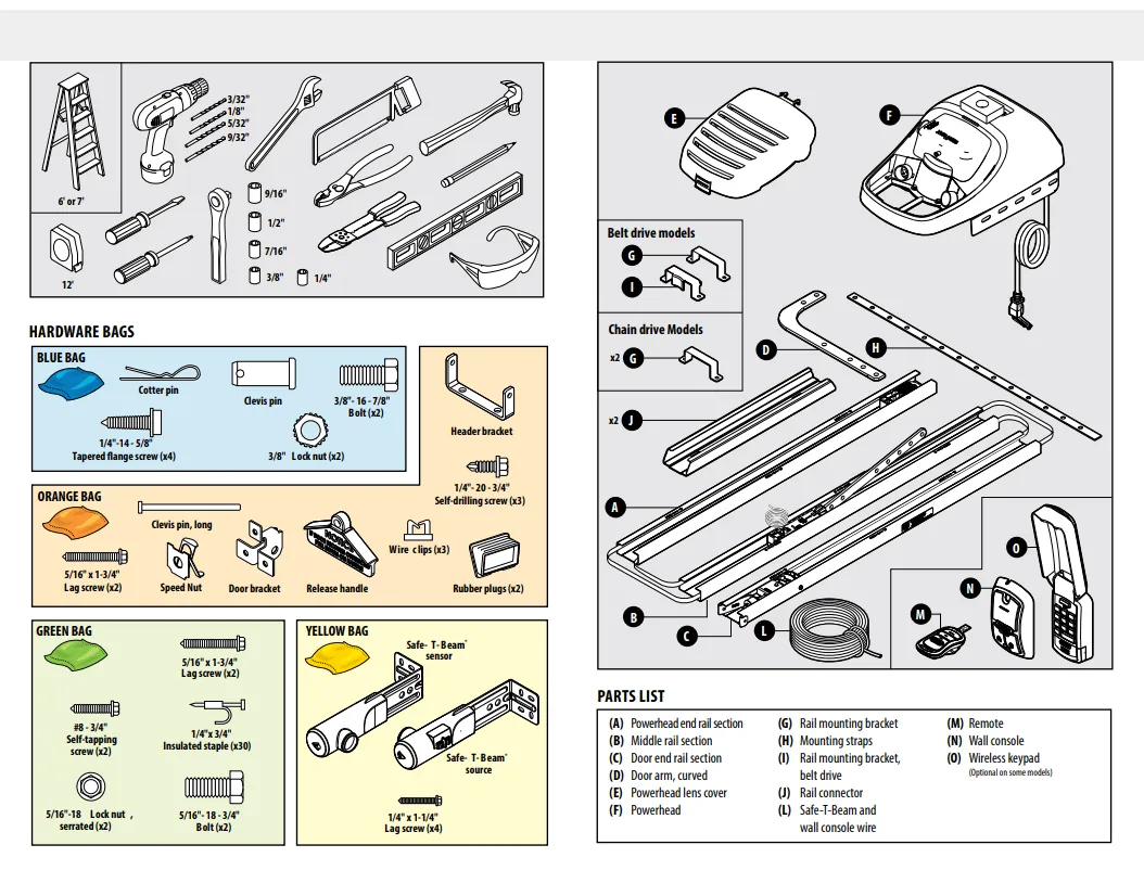 An organized and clear garage space around the door sensors for maintenance.