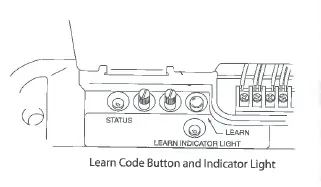 Safety sensors installed on the tracks of a Genie garage door opener.
